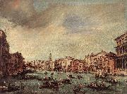 GUARDI, Francesco The Grand Canal, Looking toward the Rialto Bridge sg Sweden oil painting artist
